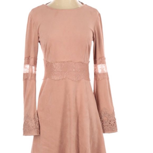 Romeo & Juliet Couture Pink Suede Dress (M) EUC - Picture 1 of 2